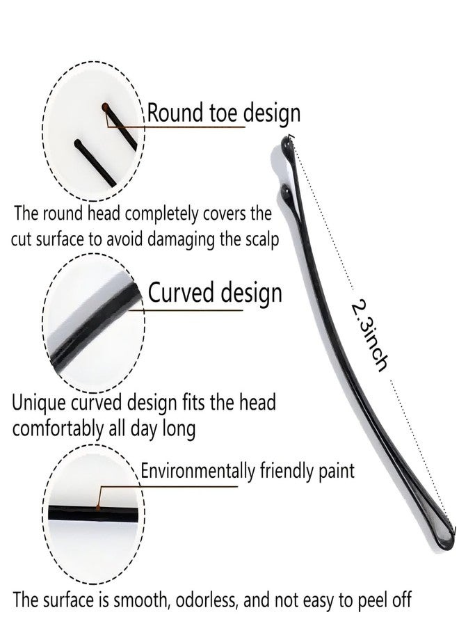 Jimmidy Curved Bobby Hair Pins, 100Pc Bobby Pins Women Black Hairpin for Women Long and Thick Hair - Image 2